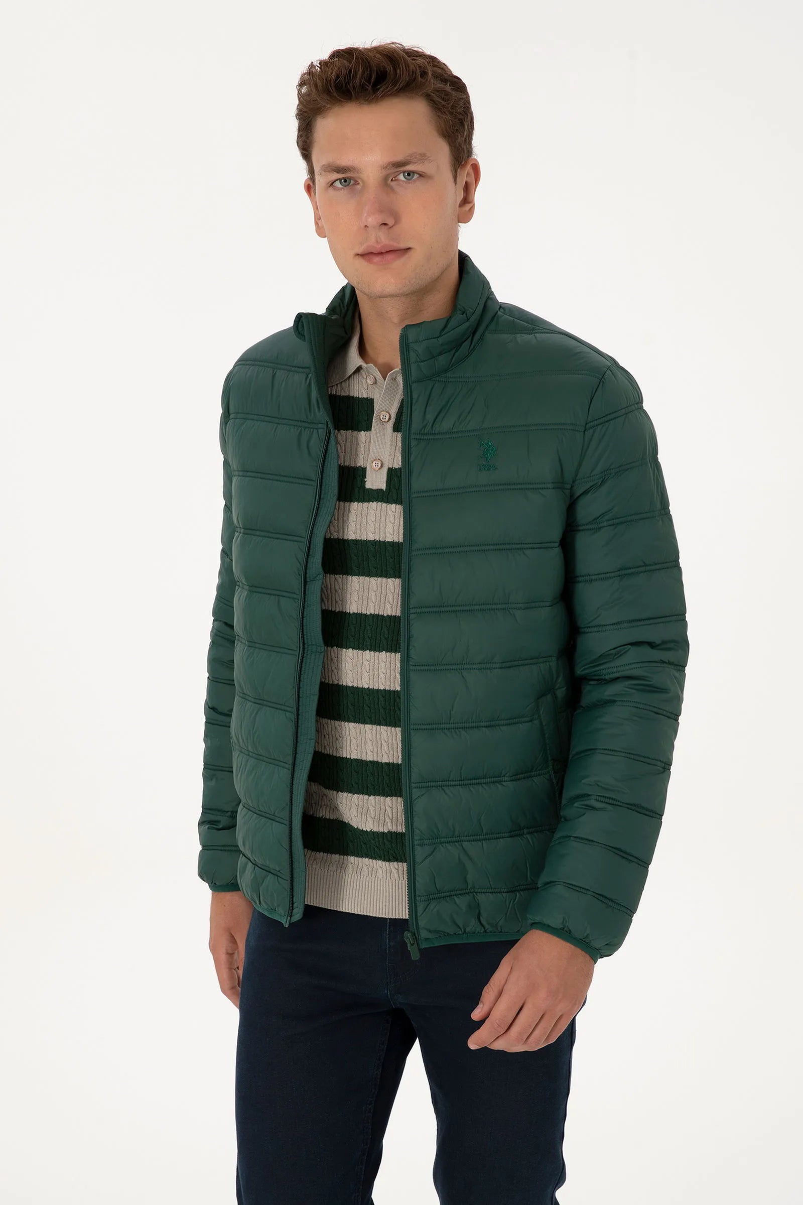 U.S. Polo Assn._Dark Green_Dark Green Puffer Jacket_G081GL0MS0 2246494_VR079_01