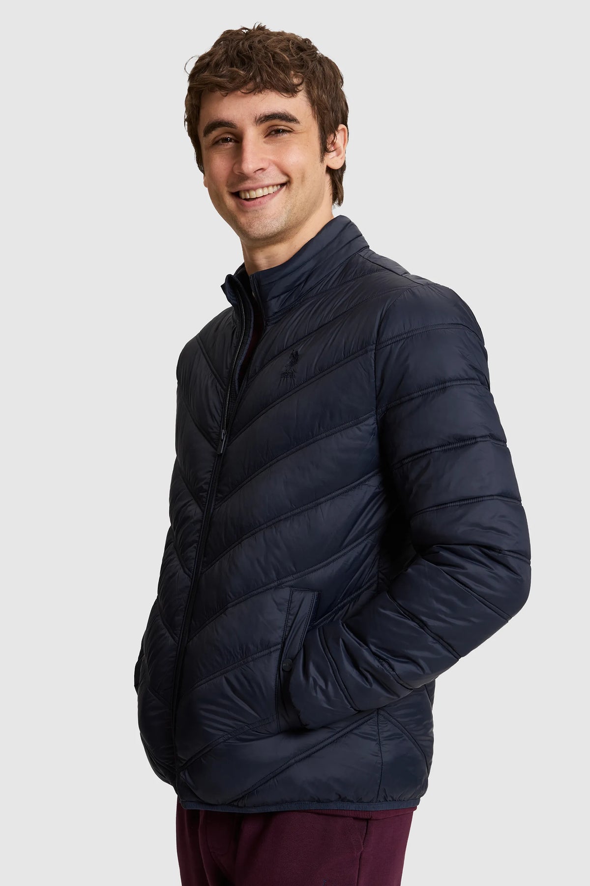 U.S. Polo Assn. Navy Men Navy Quilted Puffer Jacket SKU: G081GL0MS0 PU-13216_VR033 Image 03