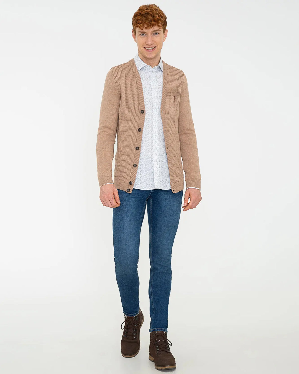 Beige Knitting Cardigan - BEVAVA