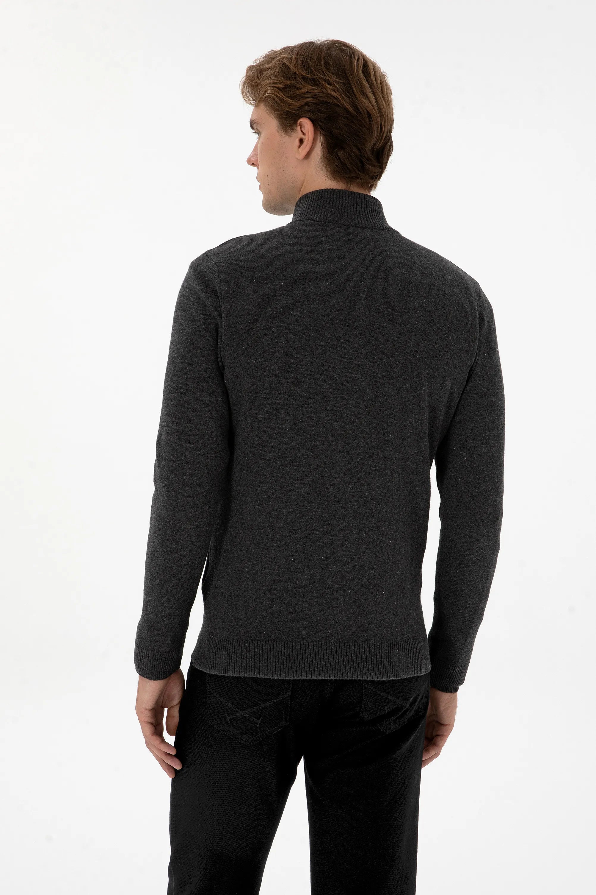 U.S. Polo Assn._Anthracite Mela_Anthracite Mela Knitting Cardigan_G081GL0TH0 2226681_VR081_05