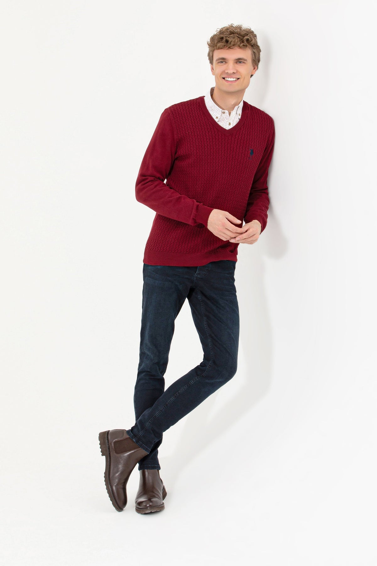 Red Knitting Jumper U.S. Polo Assn.
