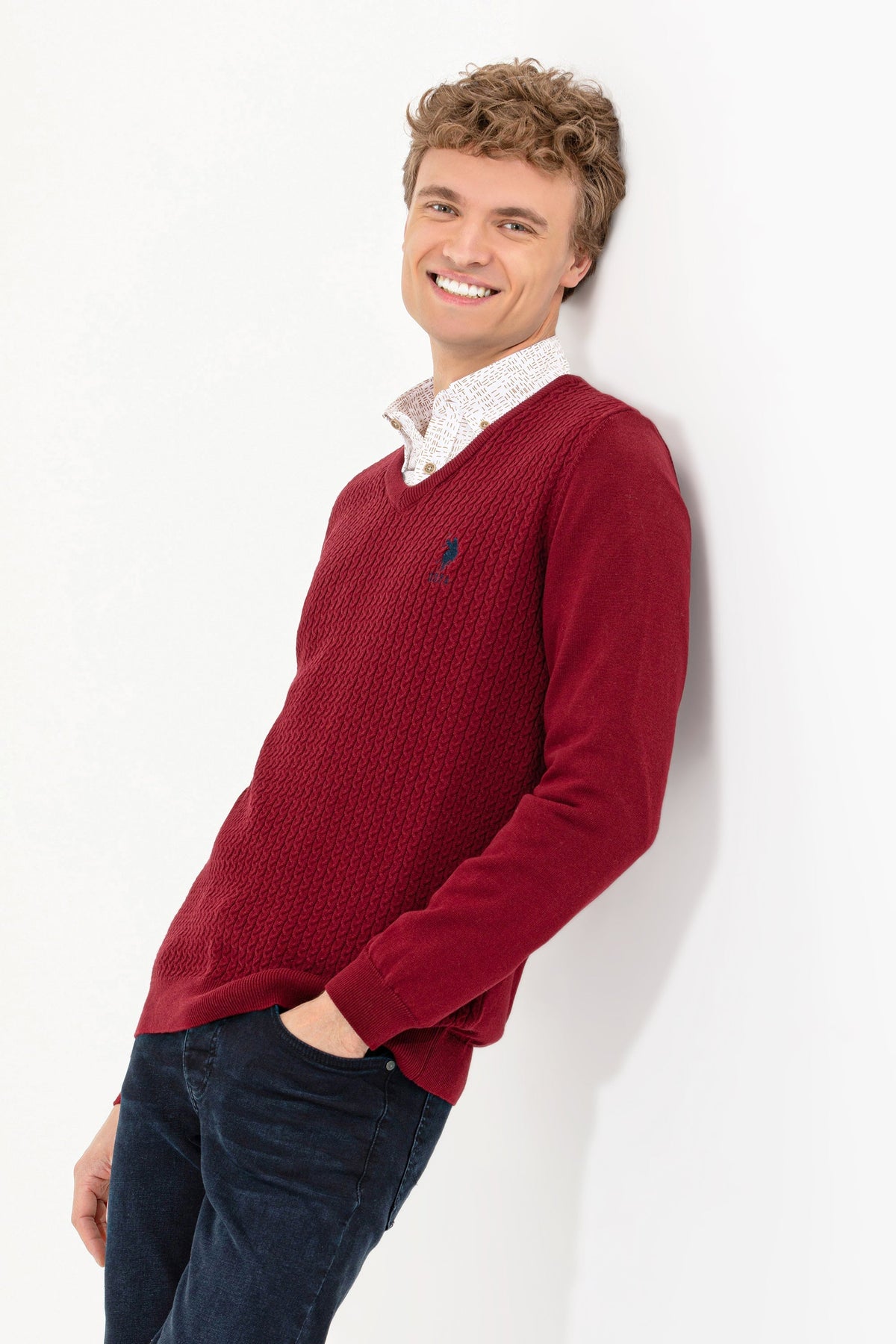 Red Knitting Jumper U.S. Polo Assn.