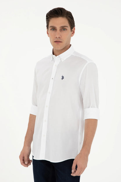 U.S. Polo Assn. White Men White Long Sleeve Poplin Shirt SKU: G081SZ0040 1962460_VR013 Image 03