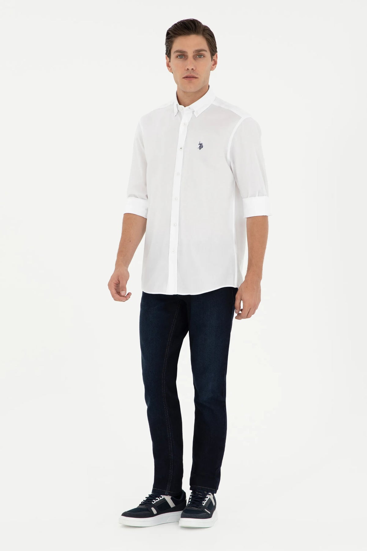 U.S. Polo Assn. White Men White Long Sleeve Poplin Shirt SKU: G081SZ0040 1962460_VR013 Image 04