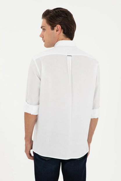 U.S. Polo Assn. White Men White Long Sleeve Poplin Shirt SKU: G081SZ0040 1962460_VR013 Image 05