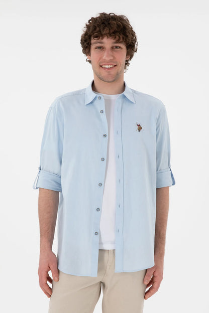 U.S. Polo Assn. Light Blue Men Light Blue Long Sleeve Shirt SKU: G081SZ0040 2082527_VR003 Image 01