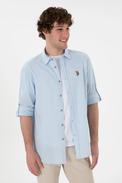 U.S. Polo Assn. Light Blue Men Light Blue Long Sleeve Shirt SKU: G081SZ0040 2082527_VR003 Image 03