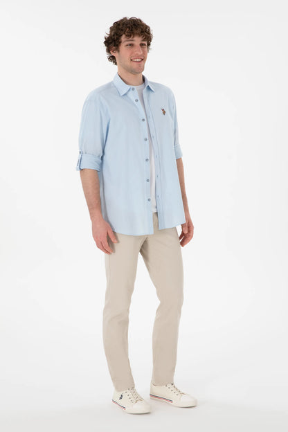 U.S. Polo Assn. Light Blue Men Light Blue Long Sleeve Shirt SKU: G081SZ0040 2082527_VR003 Image 04