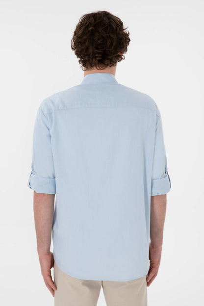 U.S. Polo Assn. Light Blue Men Light Blue Long Sleeve Shirt SKU: G081SZ0040 2082527_VR003 Image 05