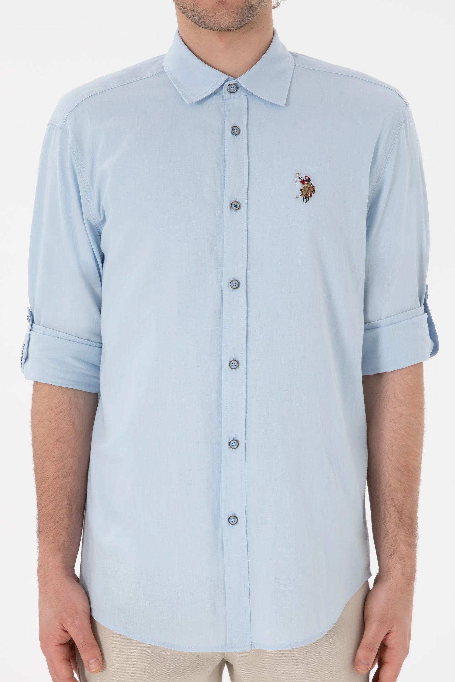 U.S. Polo Assn. Light Blue Men Light Blue Long Sleeve Shirt SKU: G081SZ0040 2082527_VR003 Image 06