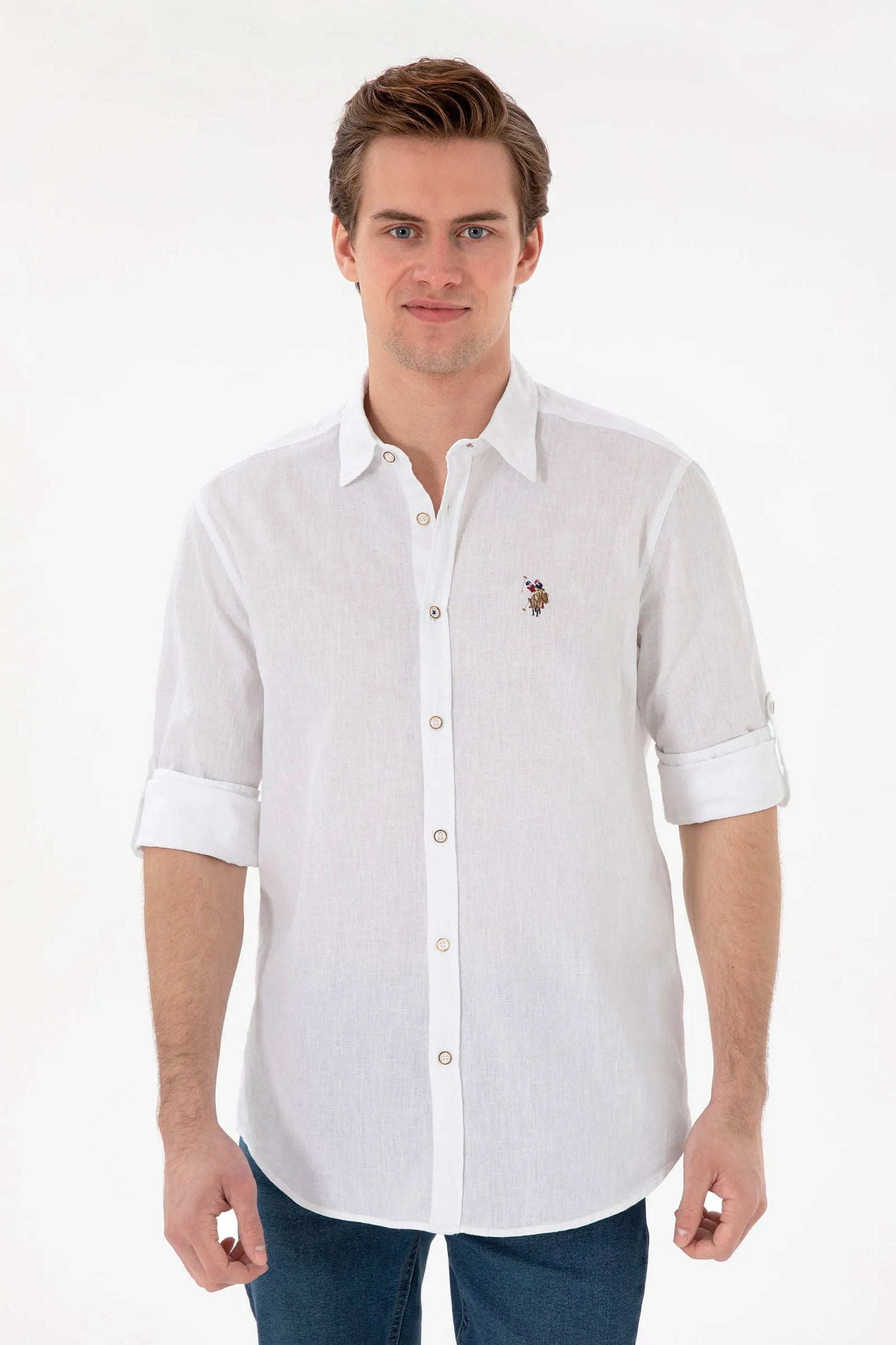 U.S. Polo Assn. White Men White Long Sleeve Shirt SKU: G081SZ0040 2082527_VR013 Image 01