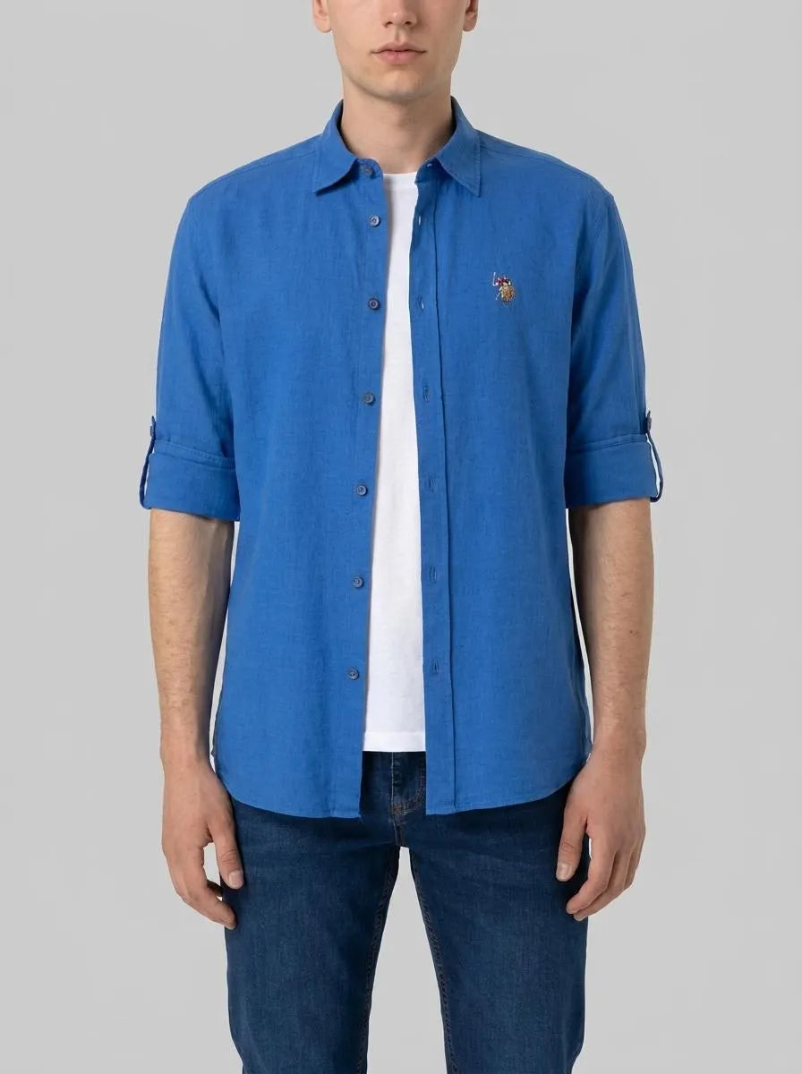 U.S. Polo Assn. Indigo Men Indigo Long Sleeve Shirt SKU: G081SZ0040 2082527_VR028 Image 00