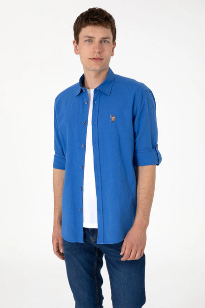 U.S. Polo Assn. Indigo Men Indigo Long Sleeve Shirt SKU: G081SZ0040 2082527_VR028 Image 01