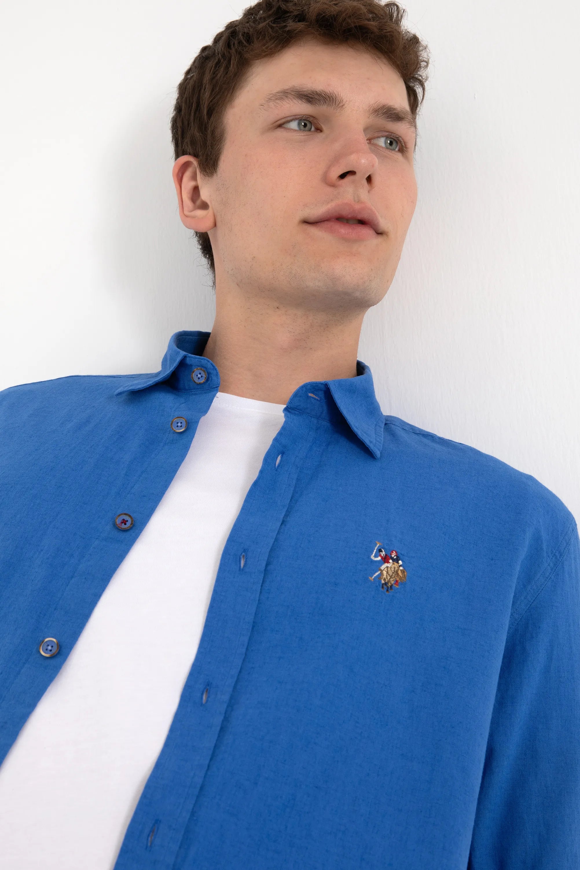 U.S. Polo Assn. Indigo Men Indigo Long Sleeve Shirt SKU: G081SZ0040 2082527_VR028 Image 02