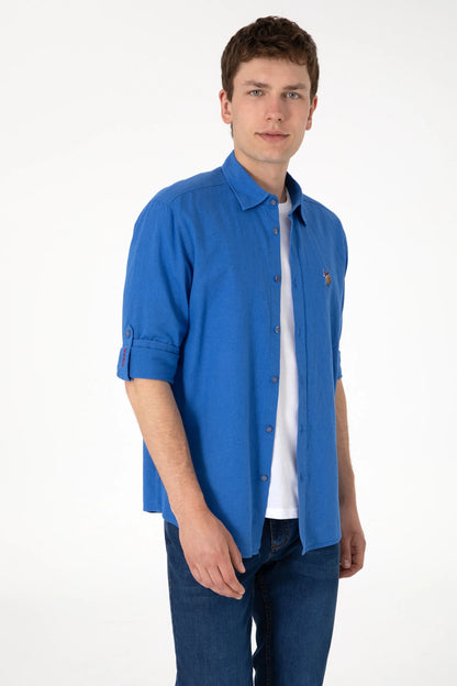 U.S. Polo Assn. Indigo Men Indigo Long Sleeve Shirt SKU: G081SZ0040 2082527_VR028 Image 04