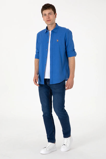 U.S. Polo Assn. Indigo Men Indigo Long Sleeve Shirt SKU: G081SZ0040 2082527_VR028 Image 05