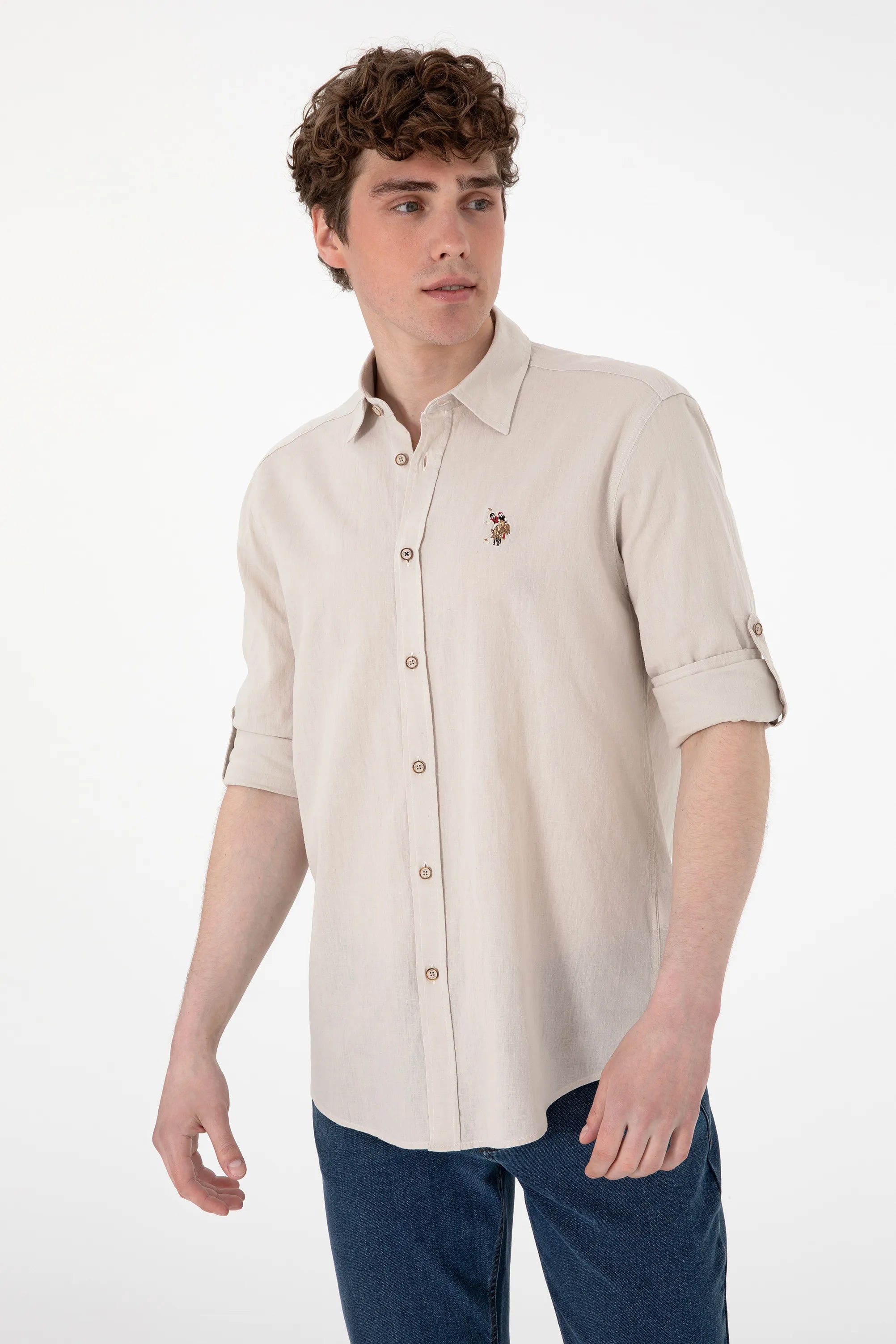 U.S. Polo Assn. Stone Men Stone Shirt Long Sleeve SKU: G081SZ0040 2082527_VR049 Image 03
