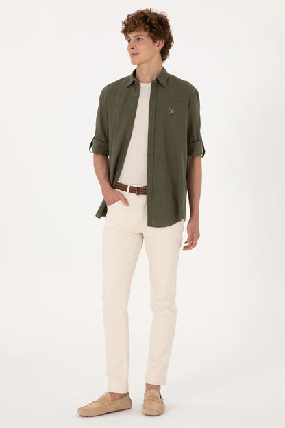 U.S. Polo Assn. Dark Khaki Men Dark Khaki Long Sleeve Shirt SKU: G081SZ0040 2082527_VR111 Image 04