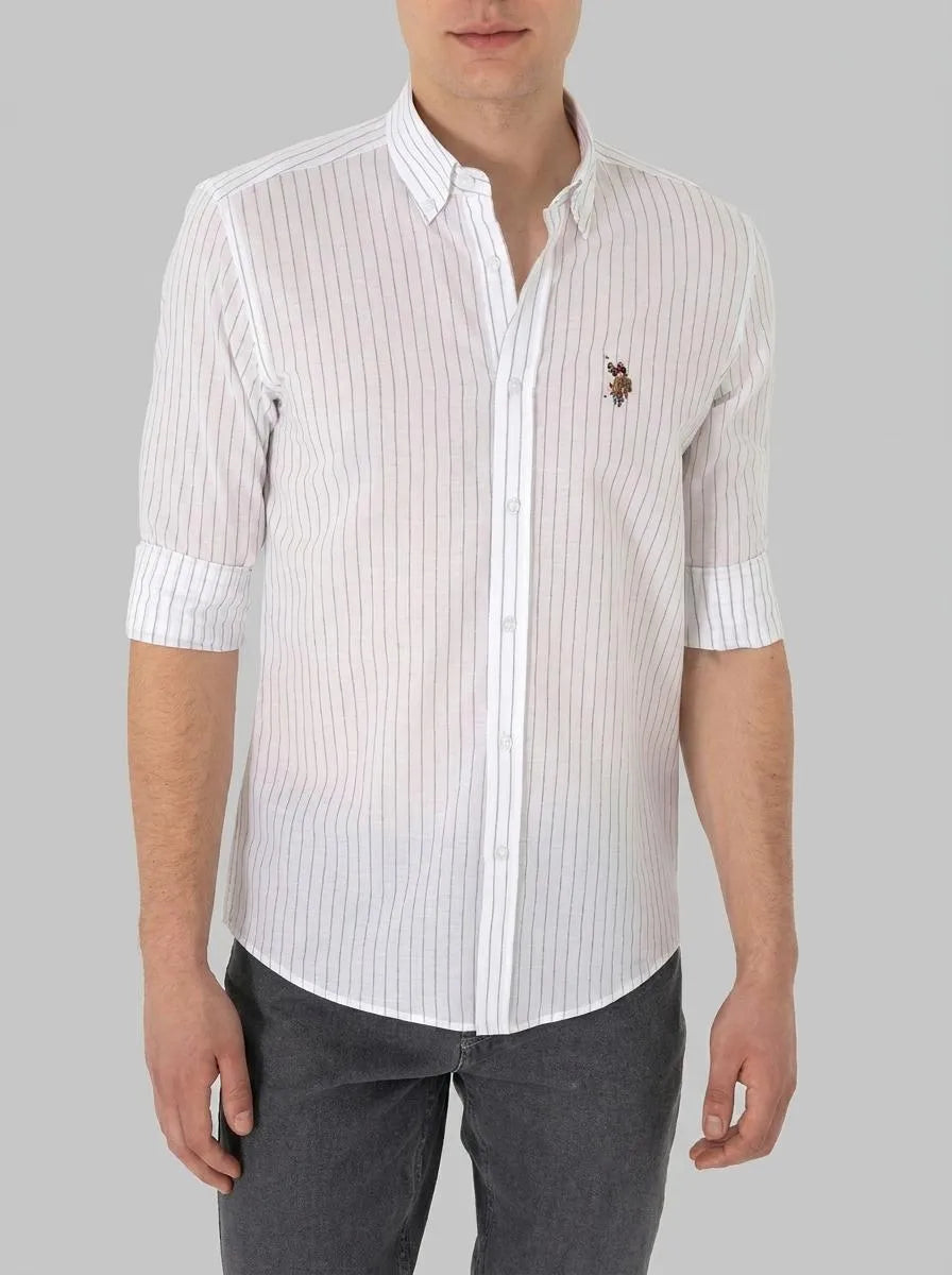 U.S. Polo Assn. White Men White Long Sleeve Shirt SKU: G081SZ0040 2103078_VR013 Image 00