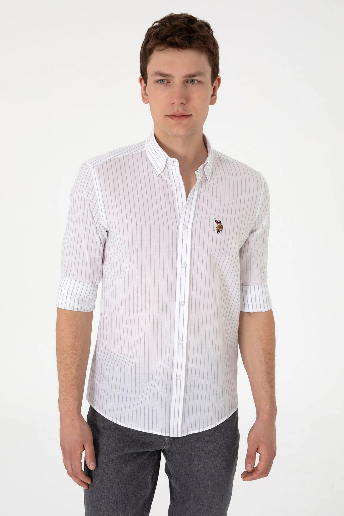 U.S. Polo Assn. White Men White Long Sleeve Shirt SKU: G081SZ0040 2103078_VR013 Image 01