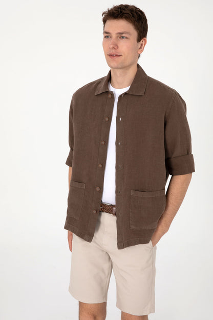 U.S. Polo Assn._Mink Linen Shirt_G081SZ0040 2103088_VR052_01