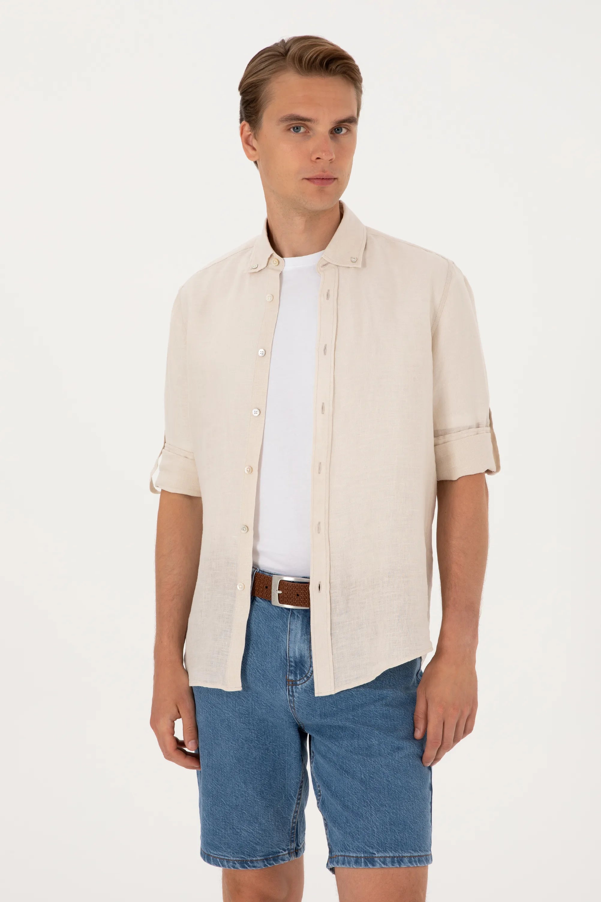 U.S. Polo Assn. Stone Men Stone Long Sleeve Shirt SKU: G081SZ0040 2103097_VR049 Image 03