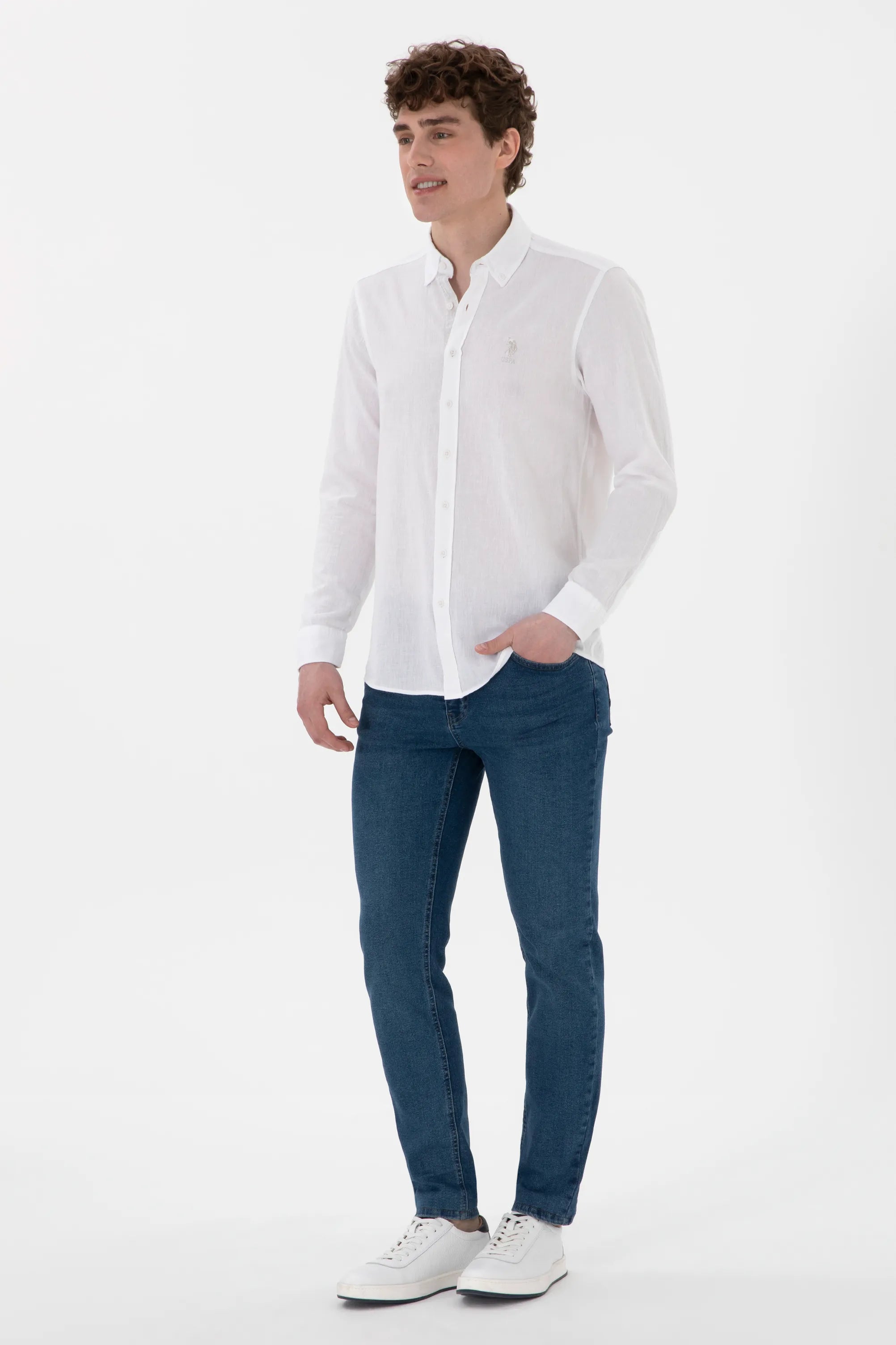 U.S. Polo Assn. White Men White Shirt Long Sleeve SKU: G081SZ0040 2104315_VR013 Image 04