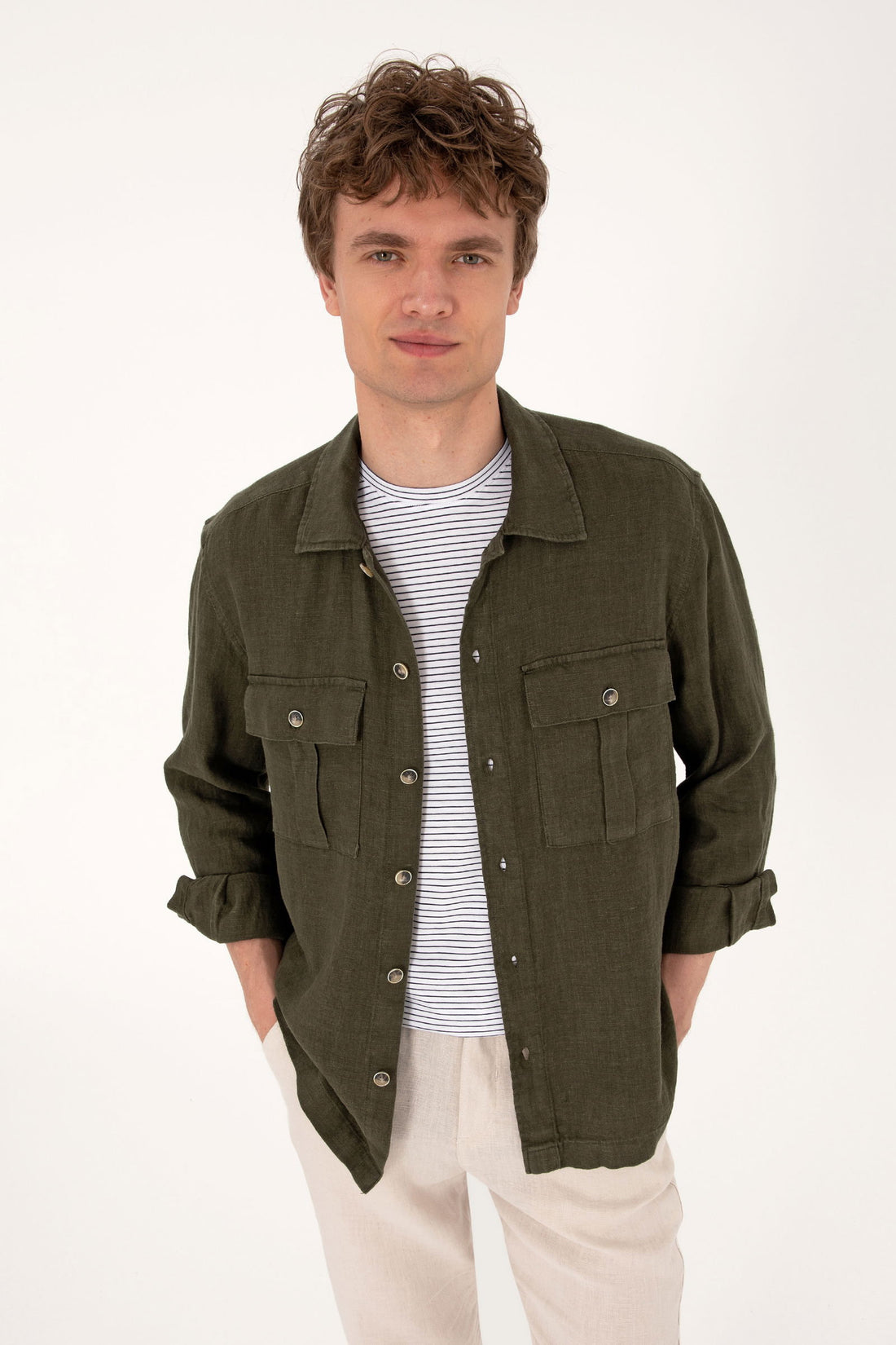 U.S. Polo Assn._Dark Khaki Shirt_G081SZ0040 2109161_VR111_01