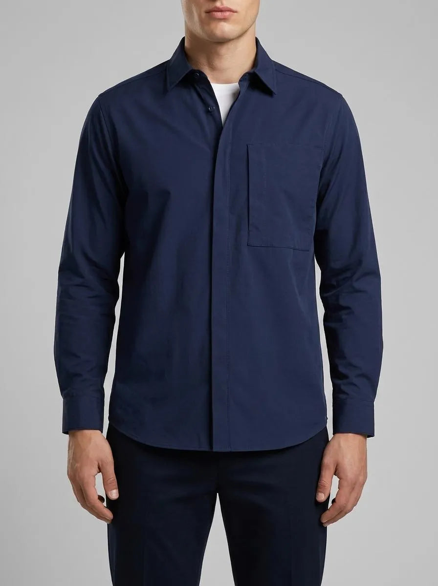 U.S. Polo Assn. Navy Men Navy Long Sleeve Shirt SKU: G081SZ0040 2116624_VR033 Image 00