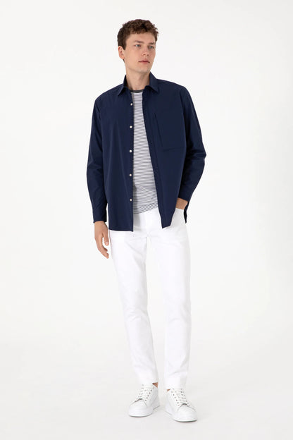 U.S. Polo Assn. Navy Men Navy Long Sleeve Shirt SKU: G081SZ0040 2116624_VR033 Image 04