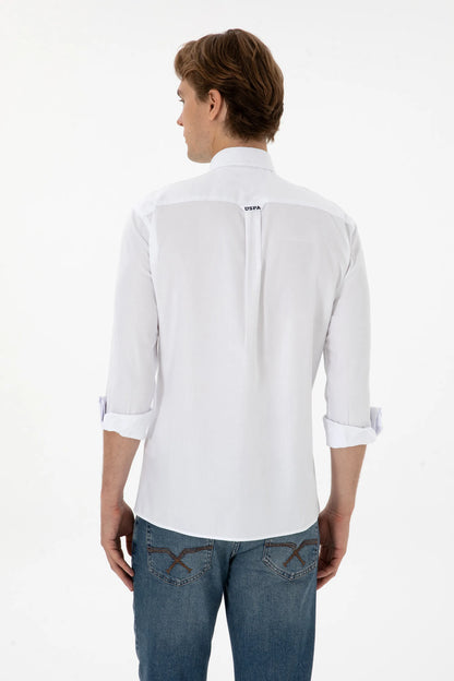 U.S. Polo Assn. White Men White Long Sleeve Slim Fit Poplin Shirt SKU: G081SZ0040 2225630_VR013 Image 05