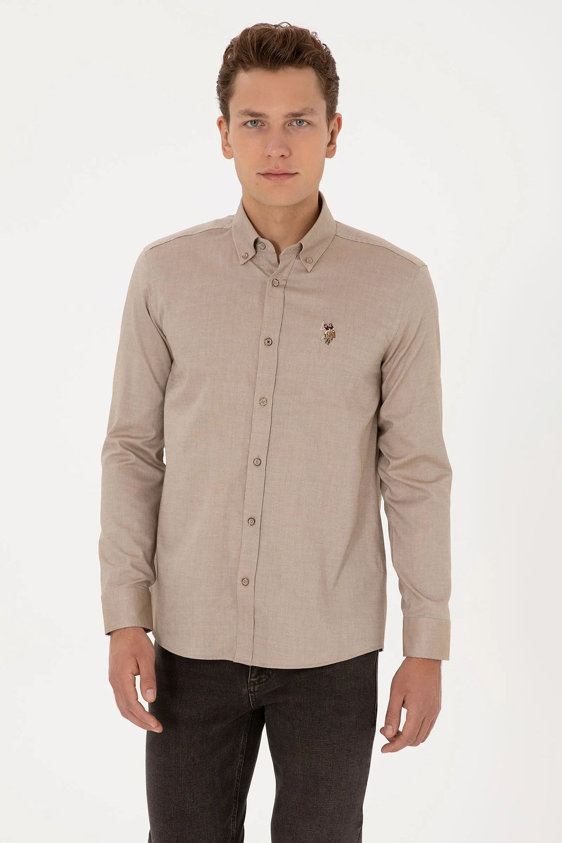 U.S. Polo Assn._Khaki_Khaki Shirt_G081SZ0040 2225643_VR027_01