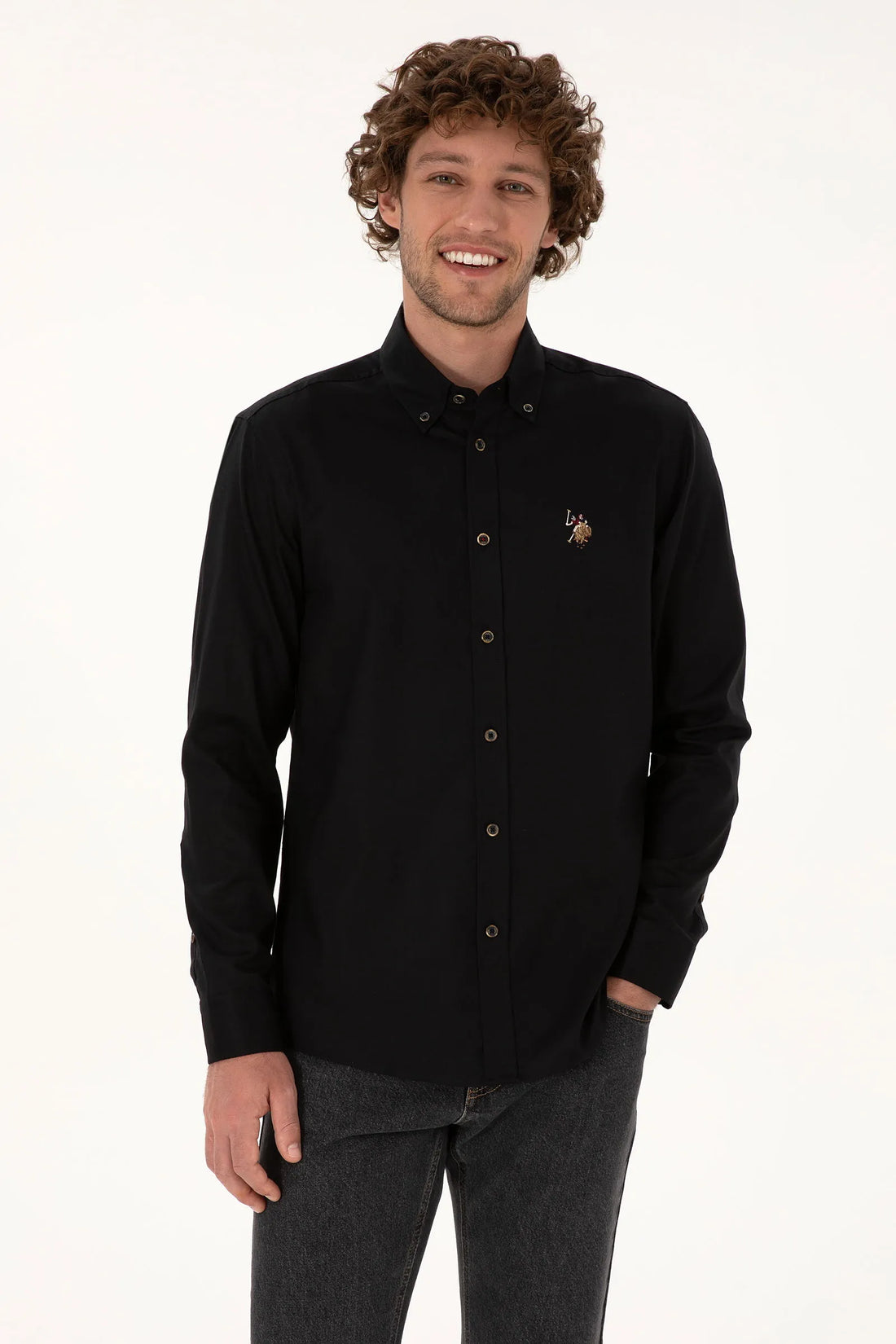 U.S. Polo Assn._Black_Black Long Sleeve Shirt_G081SZ0040 2225643_VR046_01
