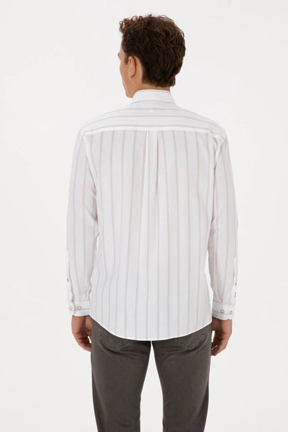U.S. Polo Assn. Stone Men Stone Long Sleeve Striped Shirt SKU: G081SZ0040 2234519_VR049 Image 05