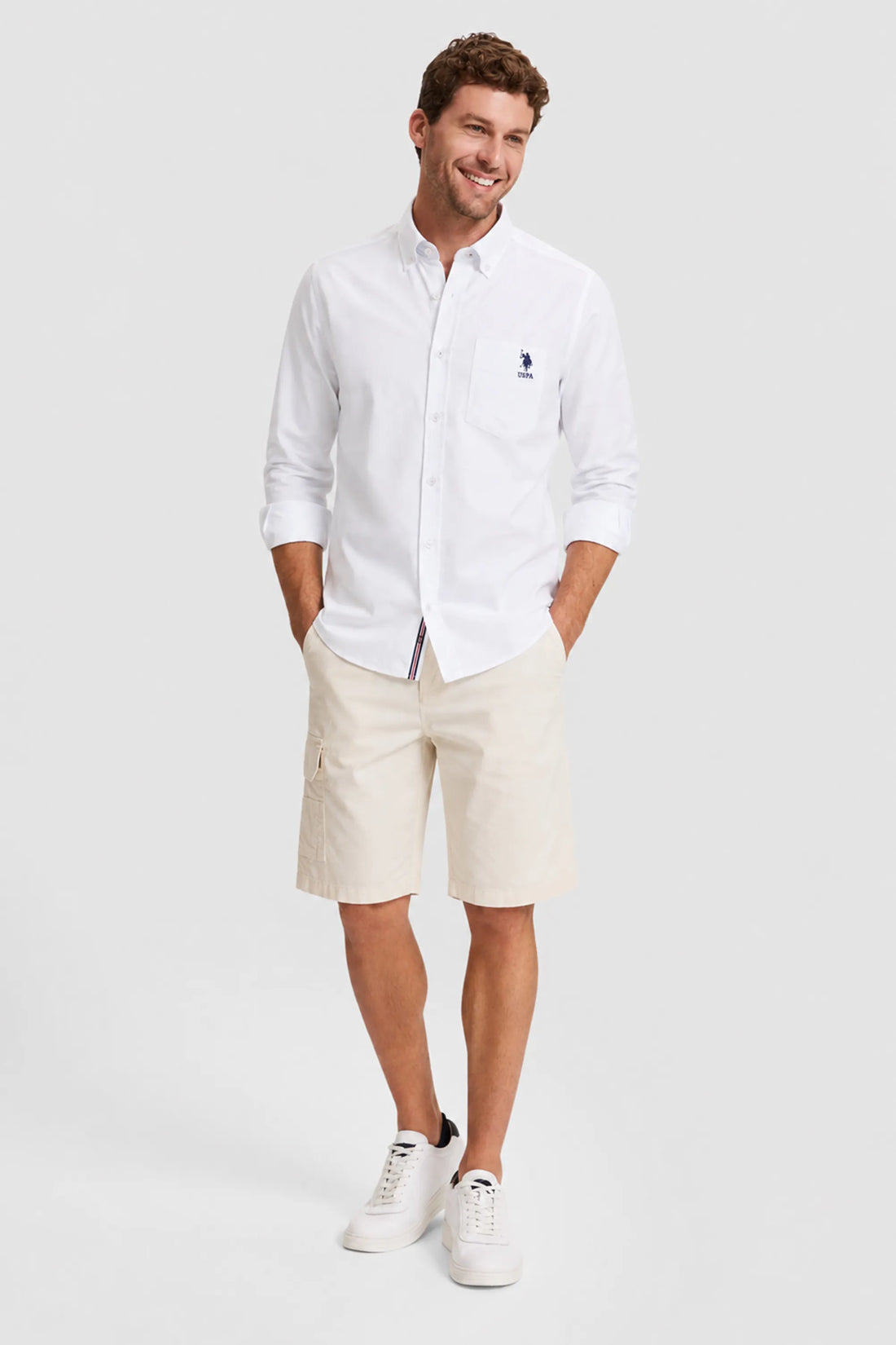 U.S. Polo Assn. White Men White Long Sleeve Pocket Oxford Shirt SKU: G081SZ0040 PU-14147_VR013 Image 02