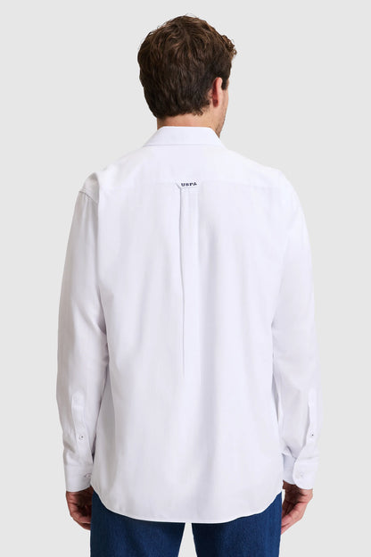 U.S. Polo Assn. White Men White Long Sleeve Pocket Oxford Shirt SKU: G081SZ0040 PU-14147_VR013 Image 05