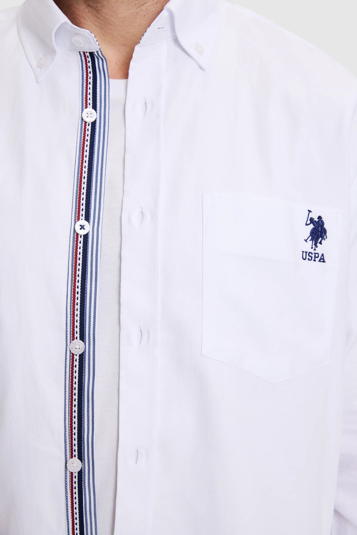 U.S. Polo Assn. White Men White Long Sleeve Pocket Oxford Shirt SKU: G081SZ0040 PU-14147_VR013 Image 06