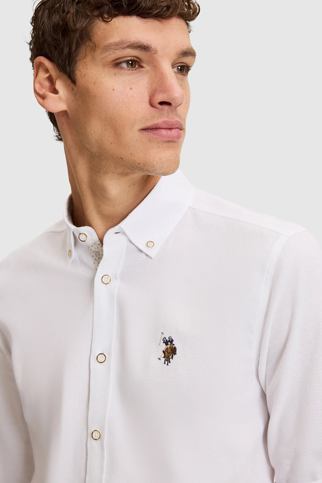 U.S. Polo Assn. White Men White Long Sleeve Fine Oxford Shirt SKU: G081SZ0040 PU-14148_VR013 Image 02
