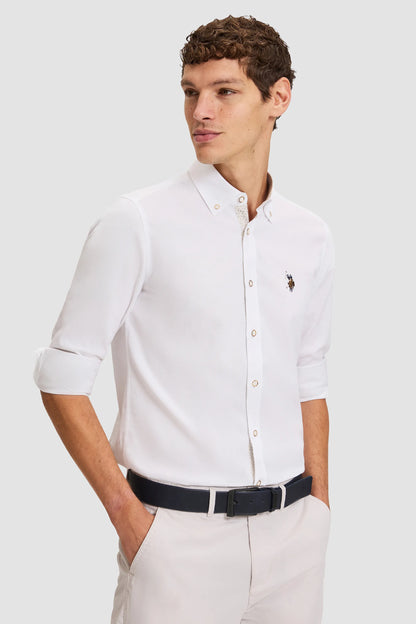 U.S. Polo Assn. White Men White Long Sleeve Fine Oxford Shirt SKU: G081SZ0040 PU-14148_VR013 Image 04