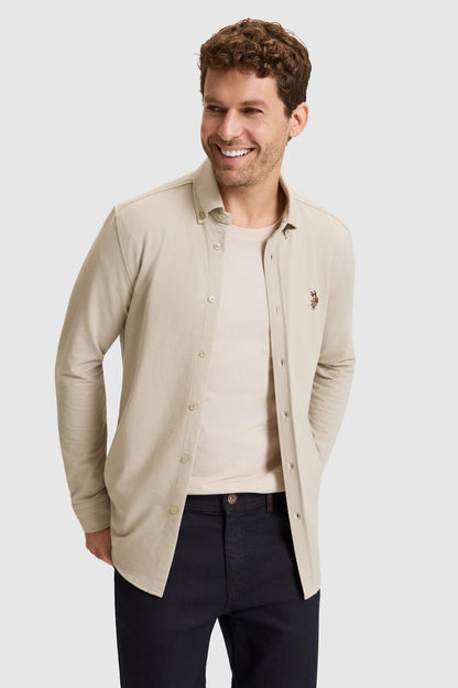 U.S. Polo Assn. Light Khaki Men Light Khaki Long Sleeve Jersey Shirt SKU: G081SZ0040 PU-15081_VR183 Image 03
