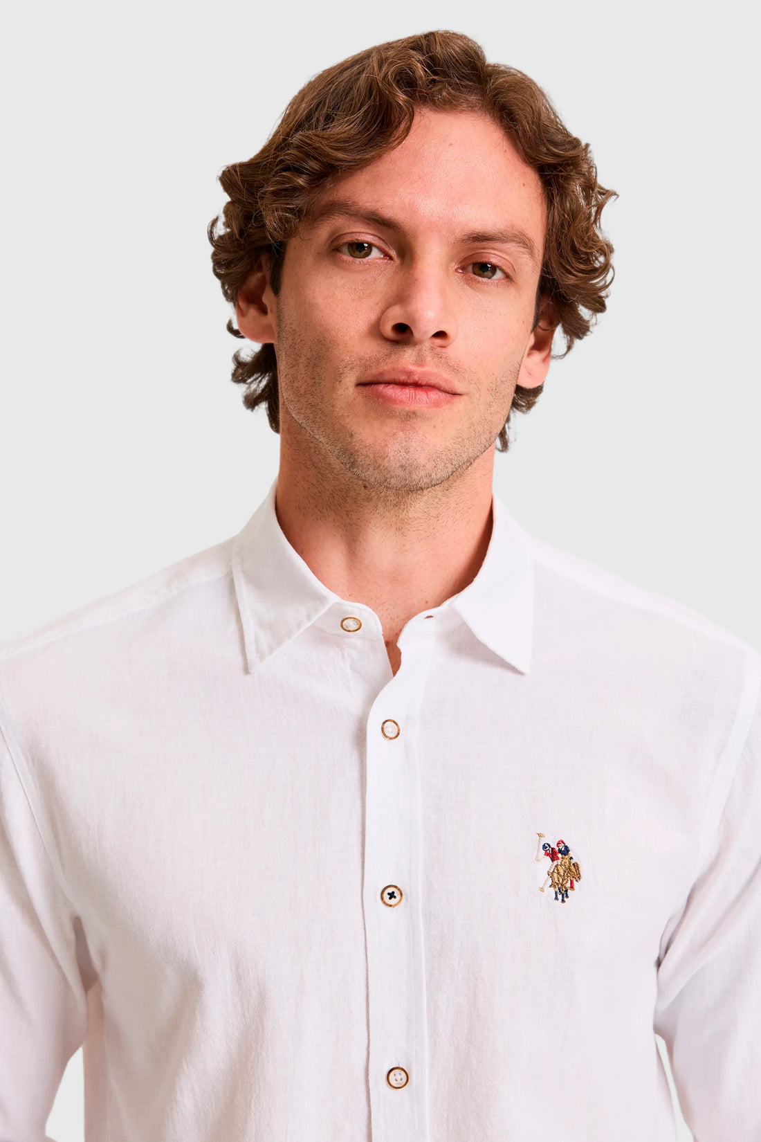 U.S. Polo Assn. White Men White Long Sleeve Linen Blend Shirt SKU: G081SZ0040 PU-8659_VR013 Image 02