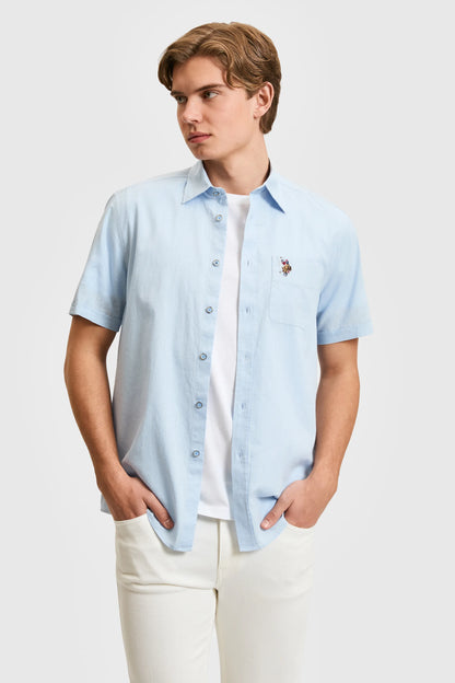 U.S. Polo Assn. Light Blue Men Light Blue Shirt SKU: G081SZ0040 PU-8862_VR003 Image 03