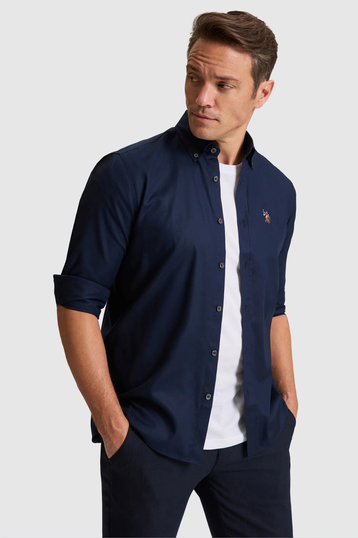 U.S. Polo Assn. Navy Men Navy Long Sleeve Jersey Overshirt Shirt SKU: G081SZ0040 PU-8889_VR033 Image 04