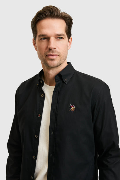U.S. Polo Assn. Black Men Black Long Sleeve Textured Overshirt Shirt SKU: G081SZ0040 PU-8889_VR046 Image 02