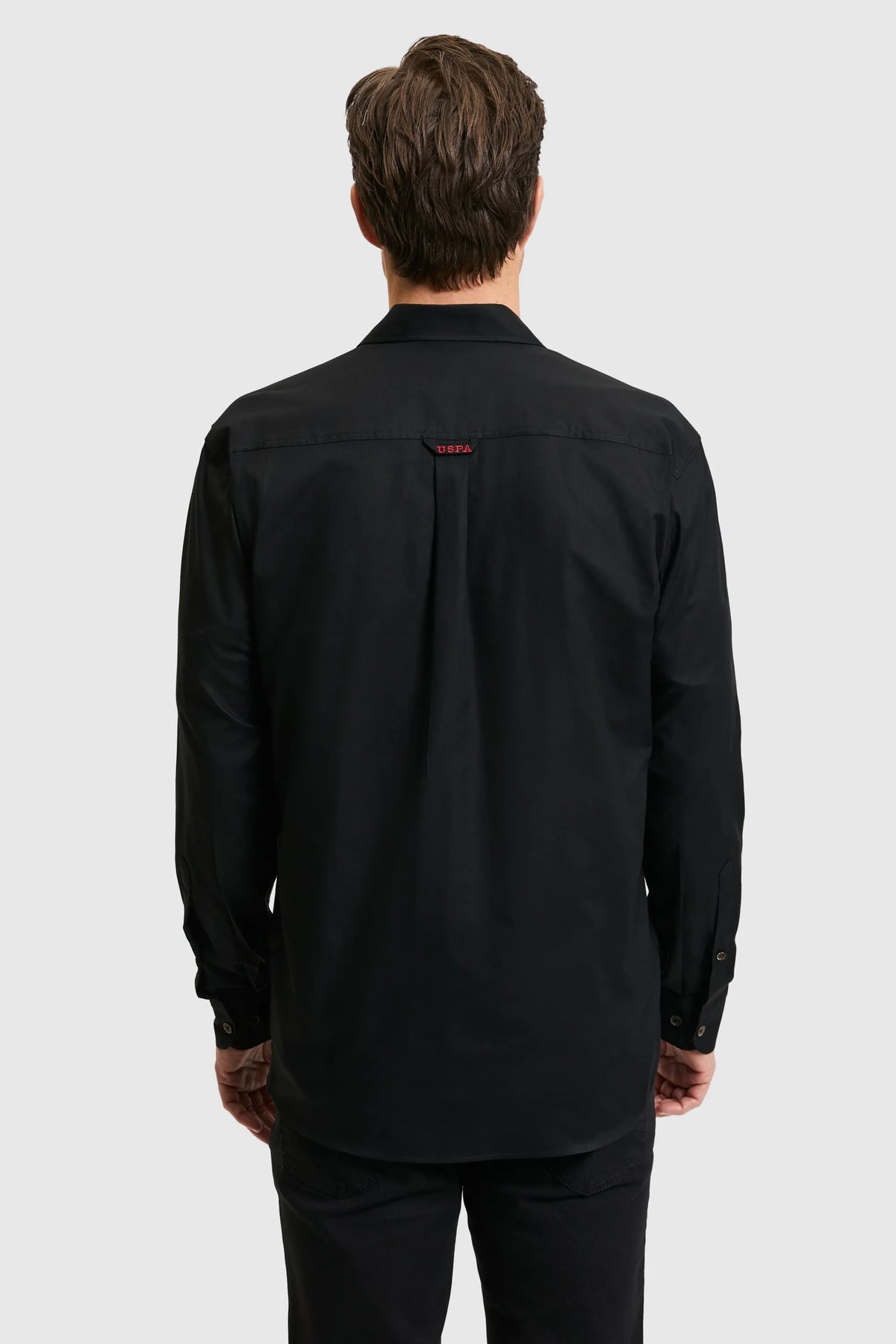 U.S. Polo Assn. Black Men Black Long Sleeve Textured Overshirt Shirt SKU: G081SZ0040 PU-8889_VR046 Image 05