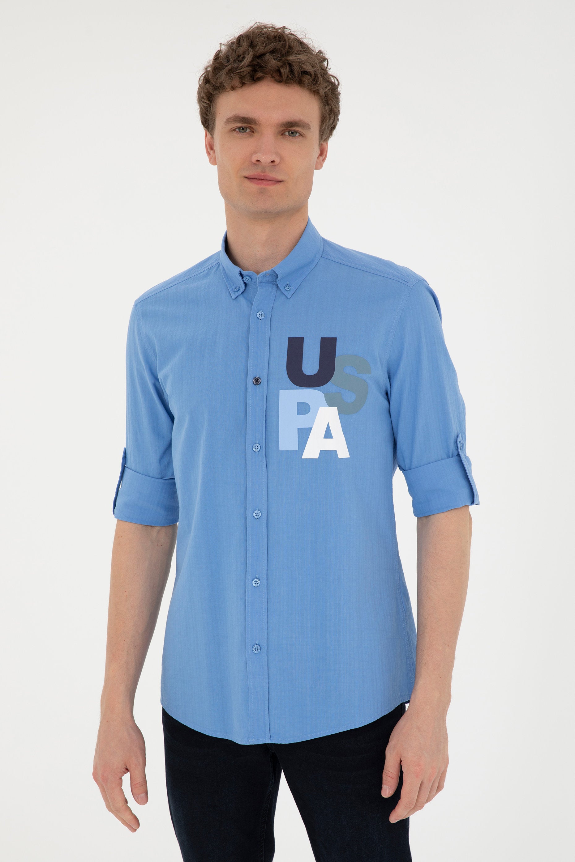 Button Down Shirt With Uspa Logo_G081SZ0040 1838275_VR003_03