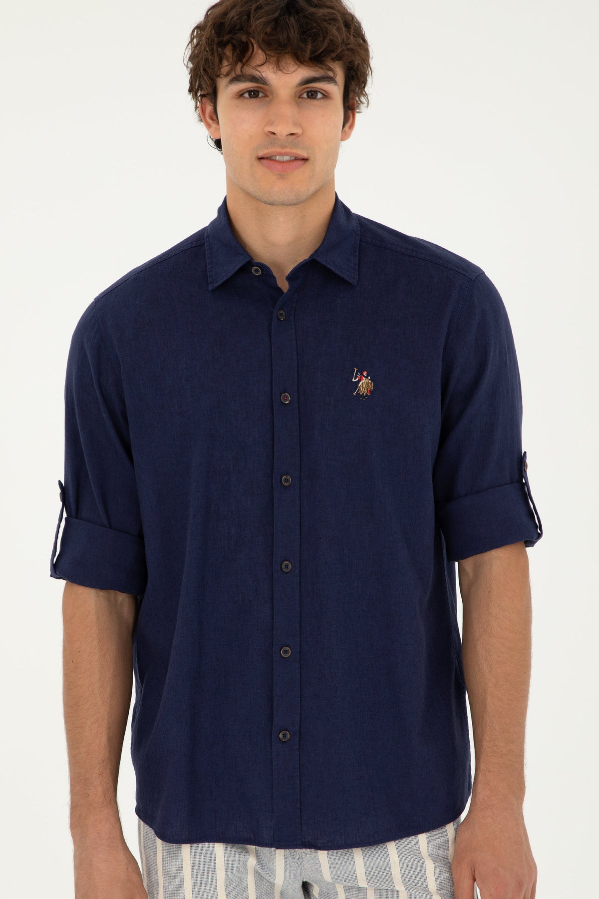 Blue Button Down Shirt_G081SZ0040 1844703_VR033_03