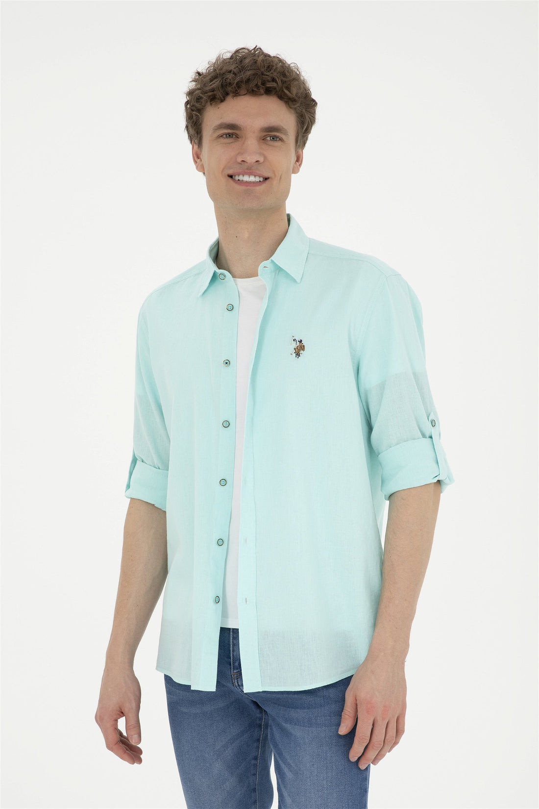 Blue Button Down Shirt_G081SZ0040 1844703_VR083_01