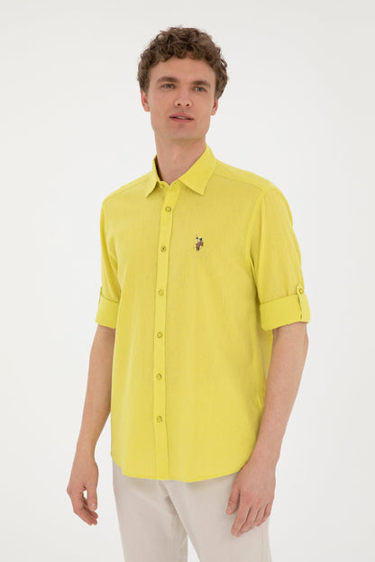 Yellow Button Down Shirt_G081SZ0040 1844703_VR087_03