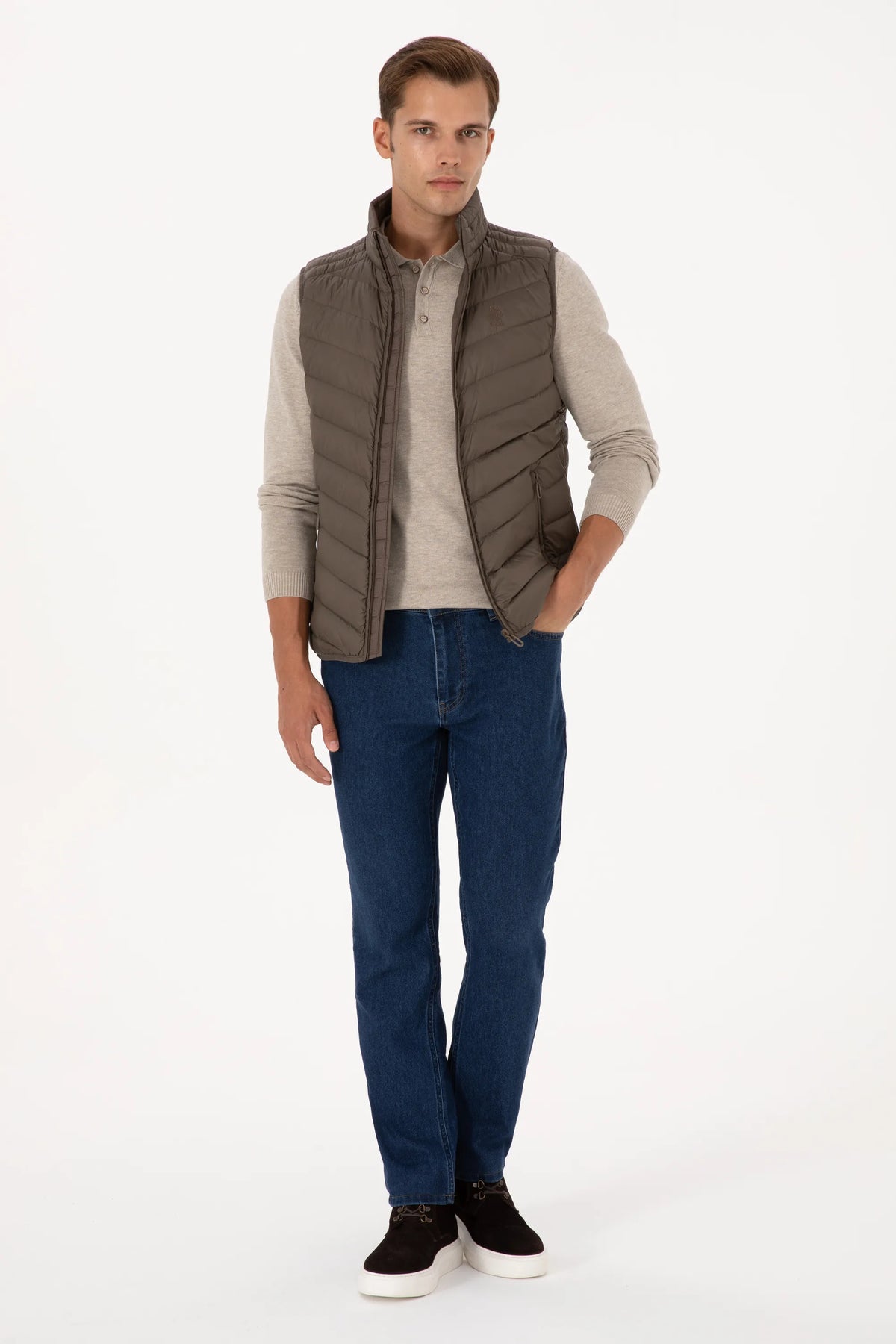 U.S. Polo Assn. Mink Men Mink Quilted Vest Jacket SKU: G081SZ0100 2246365_VR052 Image 04
